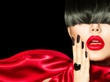 © Subbotina Anna - High Fashion Girl with Trendy Hairstyle, Makeup and Manicure