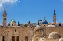 Churches And Mosques In Jerusalem, Israel.