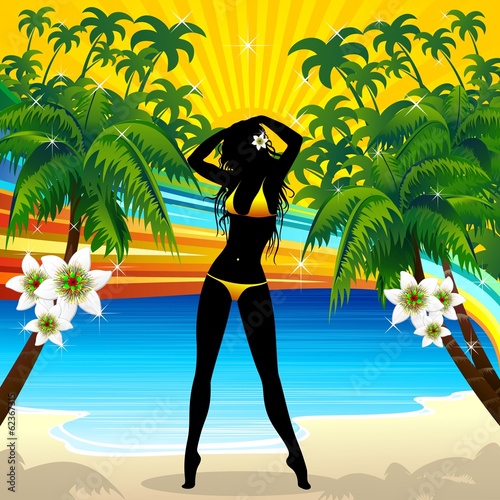 Sexy Girl on Tropical Beach