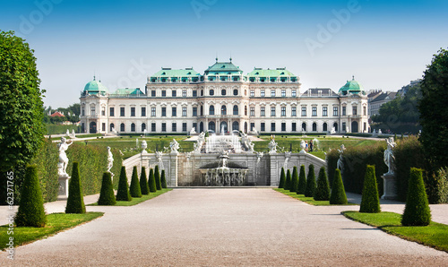 Famous Schloss Belvedere in Vienna, Austria Canvas Print