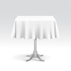 Poster - Vector Empty Square Table with Tablecloth