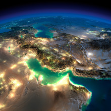 Night Earth. Persian Gulf