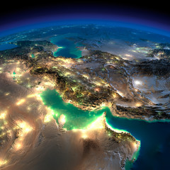 Wall Mural - Night Earth. Persian Gulf