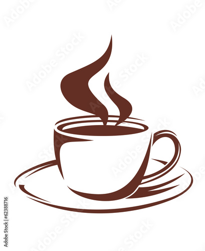 Fototapeta na wymiar Steaming cup of full roast coffee