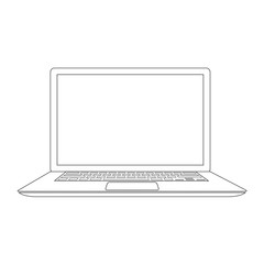 Outlined laptop vector illustration