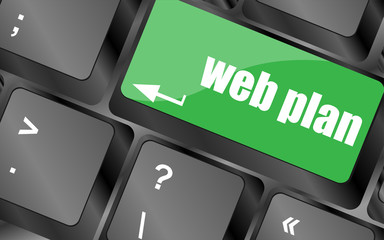 Leinwandbilder - web plan concept with key on computer keyboard, business concept