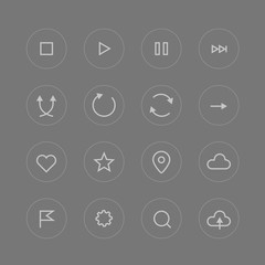 Aufkleber - interface pictograms vector collection