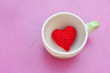 red heart in cup