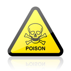 Aufkleber - poison warning sign