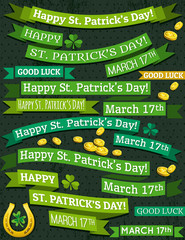 Wall Mural - Set of ribbon for St. Patrick's Day, vector