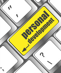Poster - Keyboard key with enter button personal development