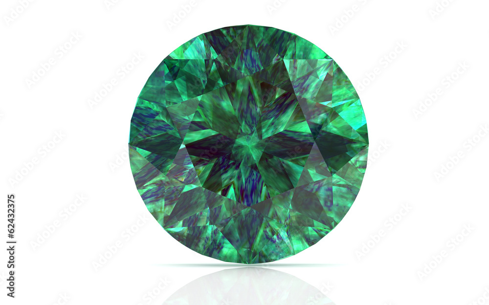 emerald on white background (high resolution 3D image) Stock ...