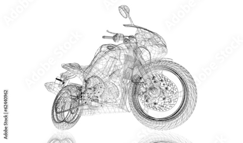 Naklejka na meble bike, motorcycle, 3D model