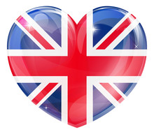 Union Jack British Heart Flag