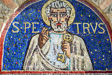 Wall Mural - Agliate Brianza, mosaic of St. Peter
