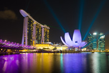 Marina Bay Sands Hotel With Laser Lighting Show