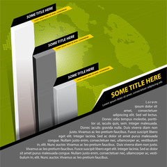 Fototapete - Abstract vector background with business graph and continents