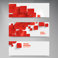 Wall Mural - vector square. abstract background card and red. 3d