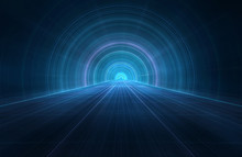 3D Abstract Futuristic Background - Space Travel - Teleport