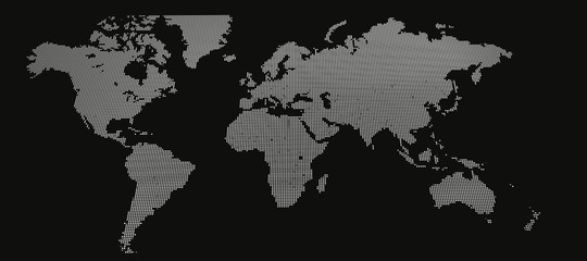  Planisfero, carta geografica stilizzata a quadretti