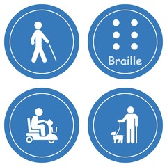 Poster - Personnes handicapées en 4 panneaux