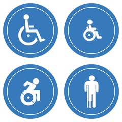 Poster - Personnes handicapées en 4 panneaux