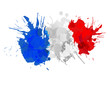 French flag made of colorful splashes