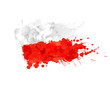 Polish flag made of colorful splashes