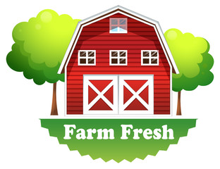 Wall Mural - A barnhouse with a farm fresh label