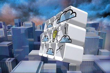 Poster - Composite image of cloud computing idea cycle on abstract screen