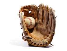 Old Vintage Leather Baseball Glove