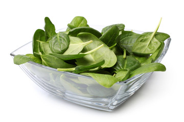 Wall Mural - Glass bowl of fresh spinach