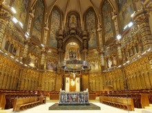 Interior Of Basilica In Montserrat Monastery, Spain