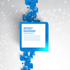 Wall Mural - Vector  square. Abstract background card and blue. 3d