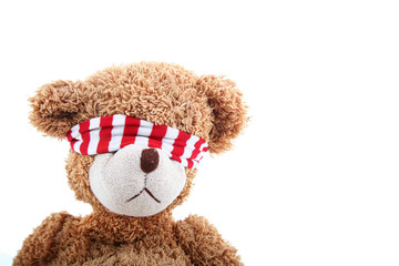 blindfold teddy bear