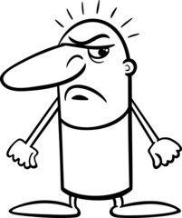 Wall Mural - angry guy cartoon coloring page