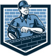 © patrimonio designs - Brick Layer Mason Masonry Worker Retro