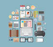 Office supplies and business vector