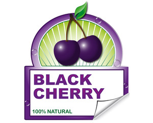 Wall Mural - Black cherry's label for marketplace