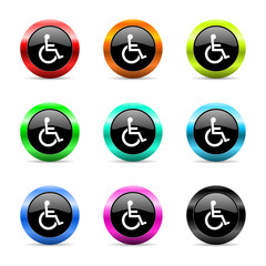 Poster -  wheelchair icon vector set