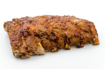 Ribs bbq pork isolated white background