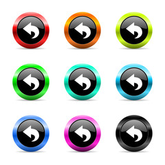 Poster - back icon vector set