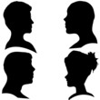 © majivecka - Vector silhouettes of different faces.
