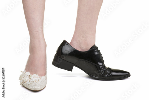 wearing men's shoes as a woman