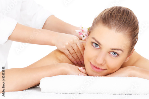 Naklejka na szybę Woman having massage