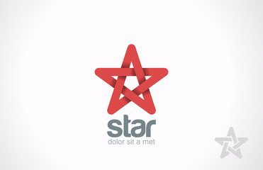 Poster - Star five point infinity loop vector logo design. Looped icon