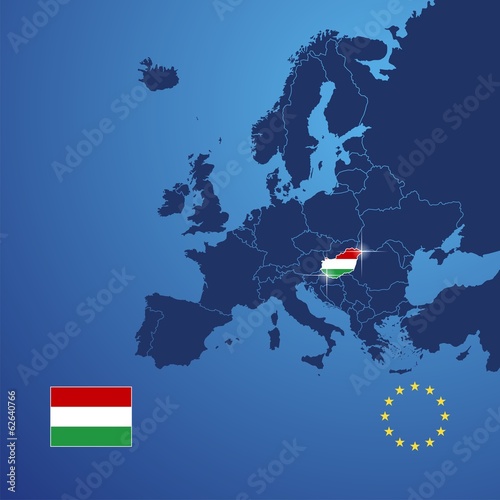 Cuadros en Lienzo Hungary map cover vector