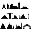 Famous monuments of the world vector set