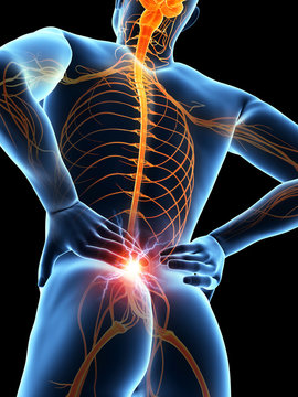 a man having acute pain in the back