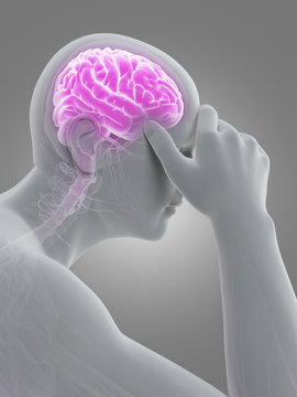 illustration of a man having a headache